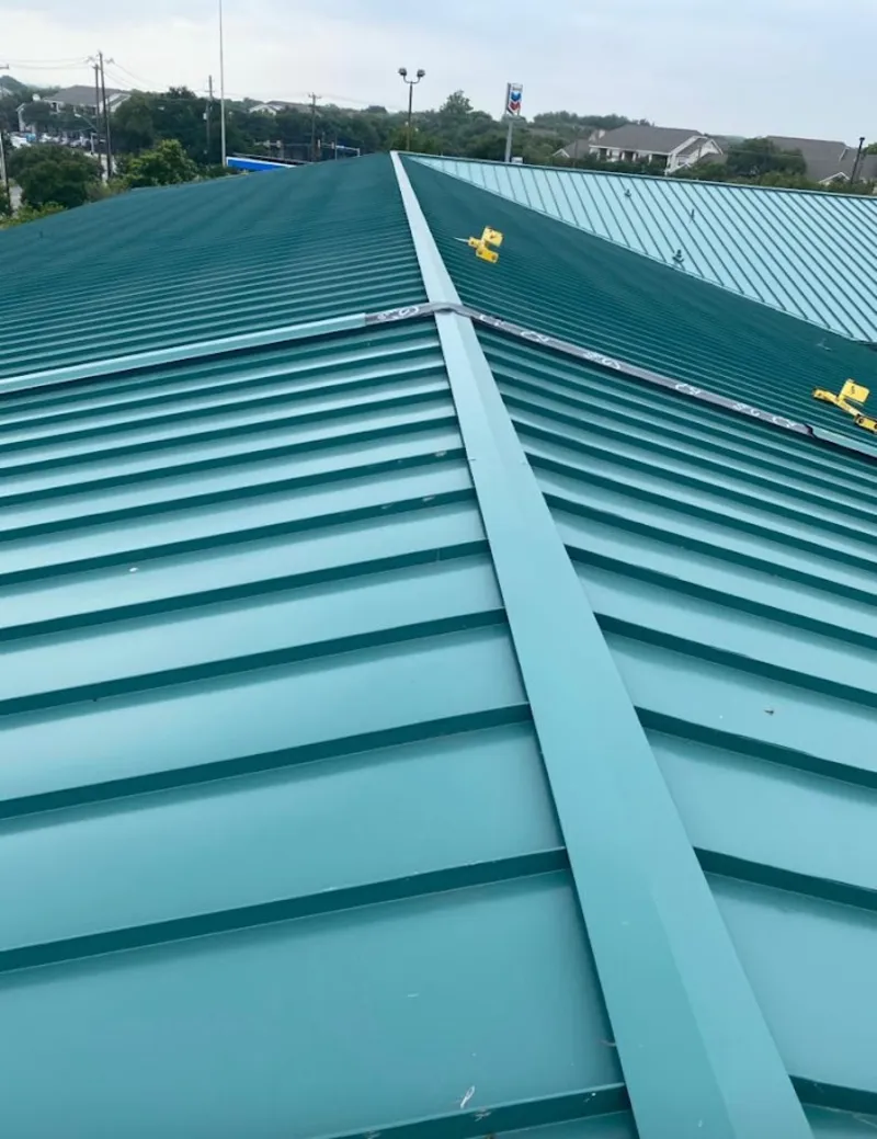 Green commercial metal roof ridge and valley for Metal Roof Repair in East Hartford